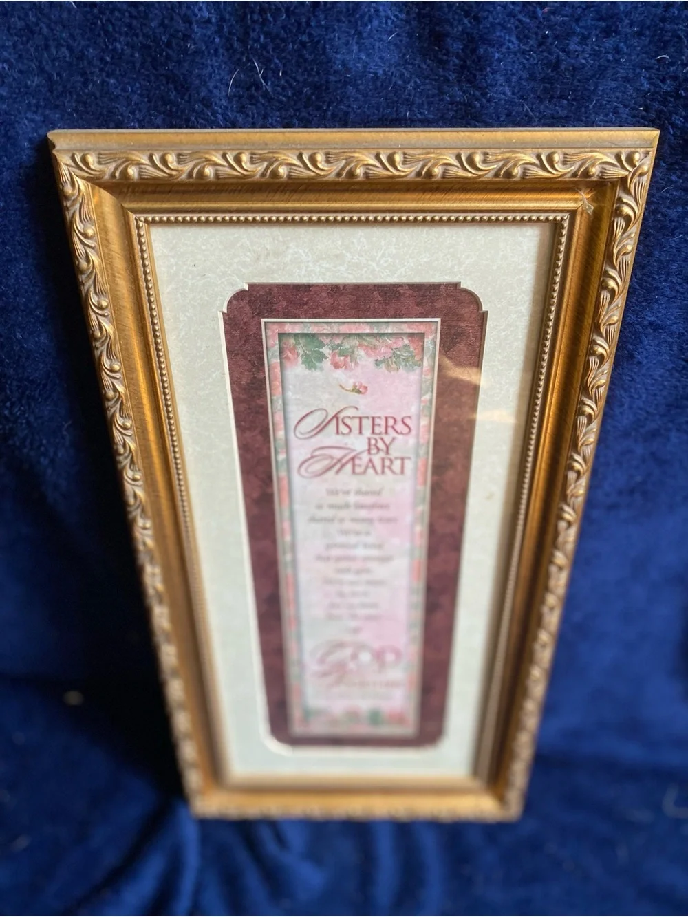 Gold Ornate Picture Frame with Pink Accent Print - Sisters by Heart